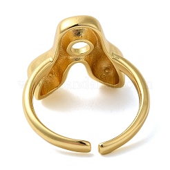 Bague manchette ouverte en laiton pour femme avec initiales&nbsp;RJEW-N046-02A-G