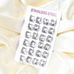 Серьги-кольца из нержавеющей стали 304&nbsp;EJEW-L302-03B-P