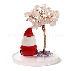 Decorazioni per alberi di natale con scaglie di quarzo rosa naturale&nbsp;DJEW-K028-03E