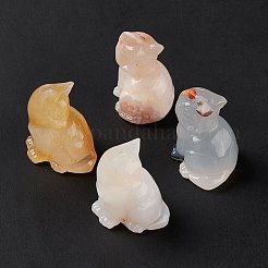 Décorations d'affichage de sculpture en agate de fleurs de cerisier naturelles&nbsp;G-F719-40G