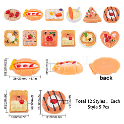 60 pz 12 stili cabochon decoden in resina epossidica opaca&nbsp;FIND-SC0003-25