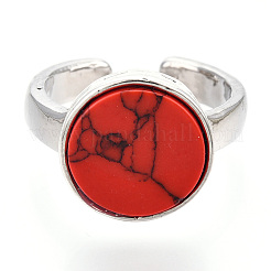 Открытые манжеты с синтетической бирюзовой геометрией и кристаллическими стразами RJEW-N044-01P