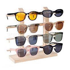 2-рядные деревянные подставки-органайзеры для очков с 8 слотами ODIS-WH0070-76
