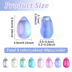 320шт 8 цвета прозрачные стеклянные бусины GGLA-YW0004-63