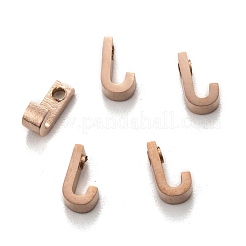 イオンプレーティング（IP）304ステンレススチールチャーム  アルファベット  ローズゴールド  文字.j  8x4.5x3mm  穴：1.8mm&nbsp;STAS-K216-41J-RG