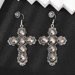 Серьги-подвески из сплава стекла для женщин EJEW-U053-03AS-01