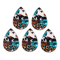 Большие подвески из липы с односторонним принтом WOOD-TAC0021-08B