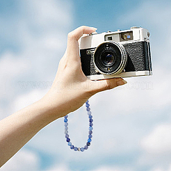 2 шт. 2 стиля натуральный синий авантюрин и цветочный амазонит бисерный ремешок для мобильного телефона на запястье&nbsp;AJEW-AN0007-48