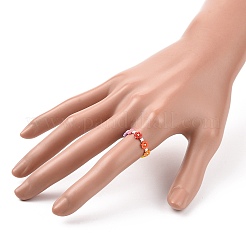 Bague extensible en perles de verre pour femme&nbsp;RJEW-MZ00002-01