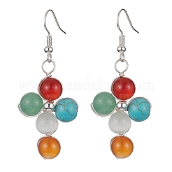 Set di gioielli con croce con pietre preziose naturali e sintetiche&nbsp;SJEW-JS01284-02