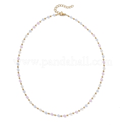 Ожерелья из стеклянных бусин ручной работы в форме граненых ронделей&nbsp;NJEW-JN05744-02