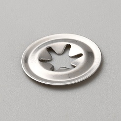 304ステンレスワッシャー  人形作り用品  中空星型フラットラウンド  ステンレス鋼色  18x1.5mm  穴：9.5x4.5mm&nbsp;DIY-WH0504-472D