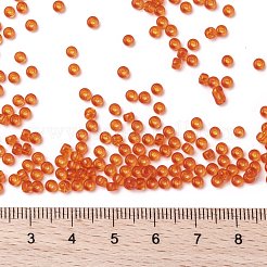 MIYUKIラウンドロカイユビーズ  日本製シードビーズ  （rr139)透明タンジェリン  8/0  3mm  穴：1mm  約2111~2277個/50g&nbsp;SEED-X0055-RR0139