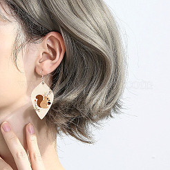 DIYイヤリング作成キット  未完成のブランクウッドペンダントを含む  ステンレススチール製の丸カンと真鍮のピアスフック付き  ミックスカラー  260個/セット&nbsp;DIY-TA0008-74