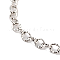Bracelets de chaîne de câble en laiton de boule creuse de fer de placage de support pour les femmes&nbsp;BJEW-P325-04G