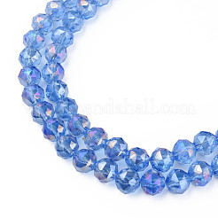 Chapelets de perles en verre transparent électrolytique&nbsp;EGLA-N002-34B-C05