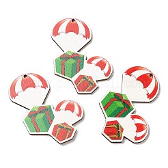 Большие деревянные подвески с рождественским принтом на одно лицо WOOD-D025-14