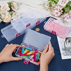 1 сетчатый прозрачный полипропиленовый пластиковый контейнер для шариков с откидными крышками&nbsp;CON-WH0112-021B