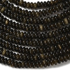 Естественный золотистый отлив обсидиан бисер пряди G-L635-A11-4x2mm-01