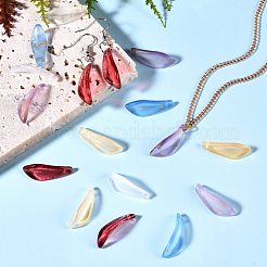 120 шт. 8 цвета прозрачные стеклянные подвески с распылительной росписью&nbsp;GLAA-SZ0001-48