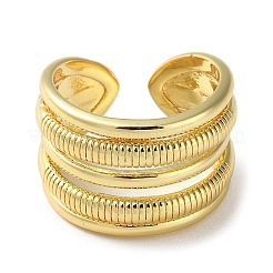 Латунные многострочные открытые манжеты с покрытием стойки RJEW-K249-05G