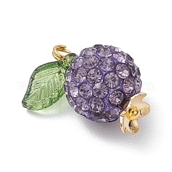 Бусины в форме диско-шариков с прозрачными акриловыми подвесками и колпачками из нержавеющей стали 304 и латунными штифтами с шарообразными головками&nbsp;PALLOY-TA00243