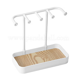 Пластиковая подставка для ювелирных изделий с деревянным подносом&nbsp;AJEW-Z032-02B