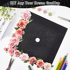 Квадратные наклейки на шапочку выпускника из блесток eva&nbsp;DIY-WH20053-05C