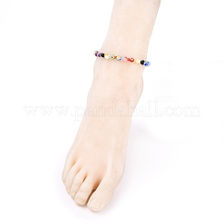 Handgemachte Millefiori Glasperlen Fußkettchen&nbsp;AJEW-AN00341-02