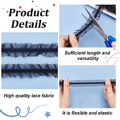 Плоский эластичный шнур из полиэстера с рюшами длиной 14 м. EC-FG0001-03A