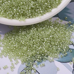 MIYUKIデリカビーズ  シリンダー  日本製シードビーズ  11/0  （db0903)スパークリングセロリ裏地クリスタル  1.3x1.6mm  穴：0.8mm  約10000個/袋  50 G /袋&nbsp;SEED-X0054-DB0903