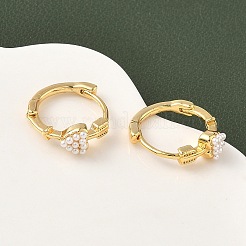Латунные серьги-кольца в форме сердца&nbsp;EJEW-D337-16G
