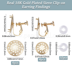 8 шт. 2 стиля латунных сережек-клипс KK-BBC0019-56