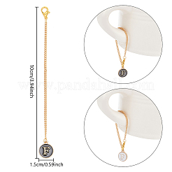 Плоские круглые подвески из эмалевого сплава с буквами AJEW-AB00184-06