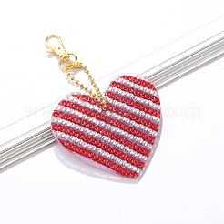 Kits de peinture au diamant porte-clés coeur diy&nbsp;DIAM-PW0001-163