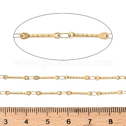 304ステンレススチールテクスチャリンクバーチェーン  ハンダ付け  イオンプレーティング（ip）  スプールで  18KGP本金メッキ  12.5x2.5x1mm  約32.81フィート（10m）/ロール&nbsp;CHS-H116-01A-G