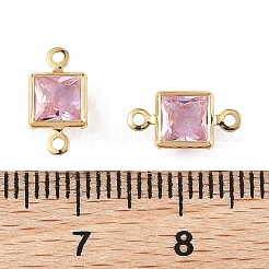 Ciondoli a connettore quadrato in ottone con pavé di zirconi cubici Shegrace&nbsp;XGRQ2O093-440E-G