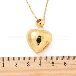 201 ожерелье из текстурированной нержавеющей стали с подвеской в виде сердца для женщин NJEW-Z069-01G-03