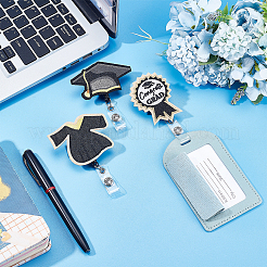 3 шт. 3 стиля выпускной тематический фетровый пластиковый выдвижной значок катушка JEWB-UN0001-02