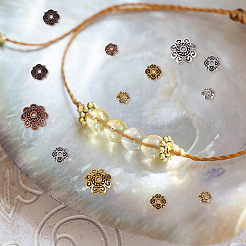 450 шт. 9 стиля тибетских сплавных бусин-цветочков TIBE-GO0001-01