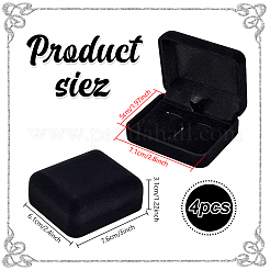 Boîtes de rangement en velours pour boutons de manchette&nbsp;CON-WH0112-079A