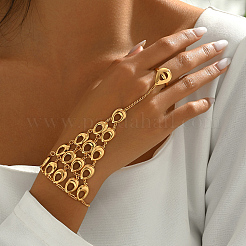 Винтажные классические латунные браслеты-кольца со звеньями в форме капли для женщин RG9385