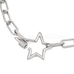 Colliers à chaîne trombone en acier inoxydable 304&nbsp;NJEW-JN06369-01