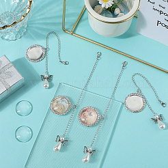 Ангел и плоская круглая латунная шапочка со стразами&nbsp;HJEW-SP00003