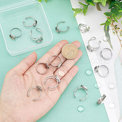 Kit de fabrication de bagues en forme de dôme demi-rond vierges à faire soi-même&nbsp;DIY-SC0021-15