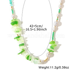 Модные зеленые ожерелья из бисера с натуральным камнем для женщин FC1774