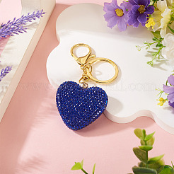 Handgemachte Polymer Clay Strass Herz Schlüsselanhänger&nbsp;KEYC-TAC00068-02