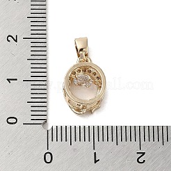 Латунные микропаве прозрачные подвески с фианитом&nbsp;KK-M275-11G