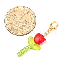 5 шт. подвесные украшения в виде тюльпана из стекла&nbsp;HJEW-JM04155