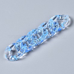 透明スプレーペイントアクリルリンキングリング  クイックリンクコネクター  カーブチェーン製造用  ツイスト  コーンフラワーブルー  29.5x20x6mm  内径：8x16mm&nbsp;TACR-Q276-001E